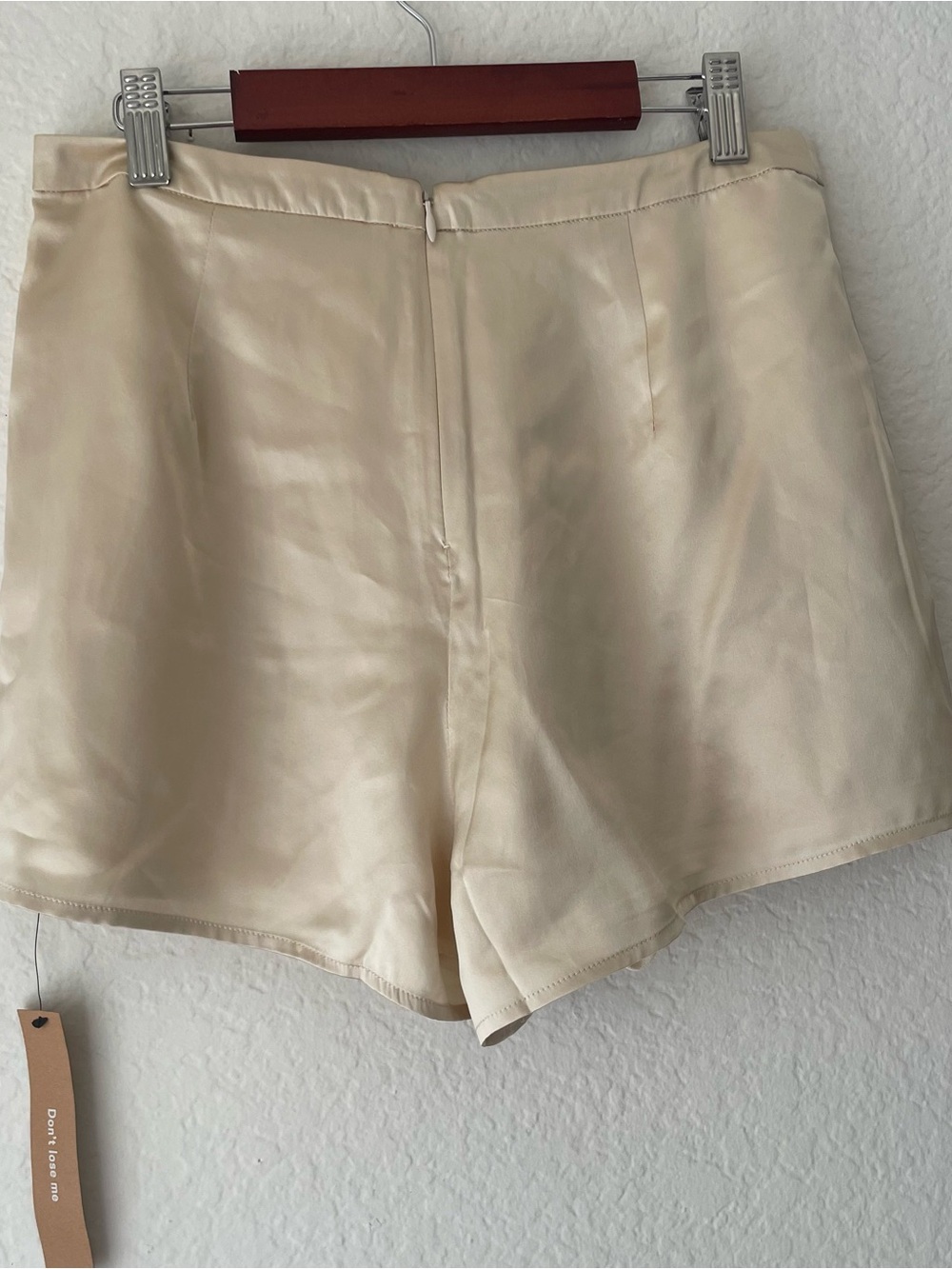 Reformation Satin High-Waist Cream Shorts - Picture 2 of 8